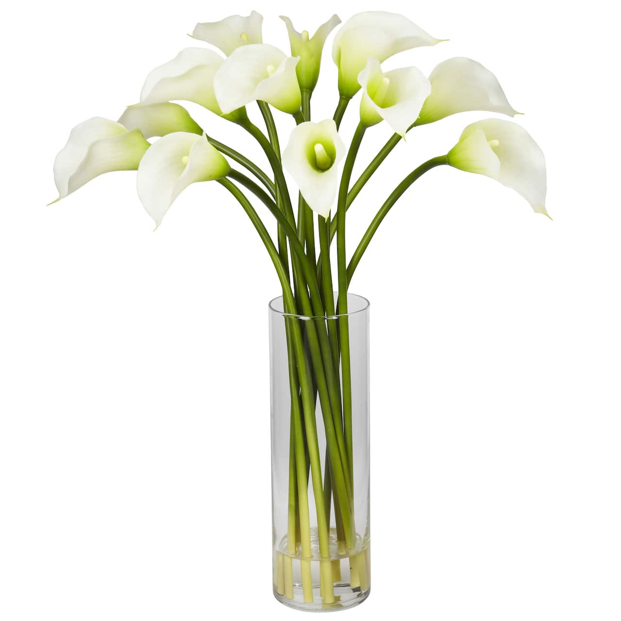 20" Mini Calla Lily Silk Flower Arrangement in Vase